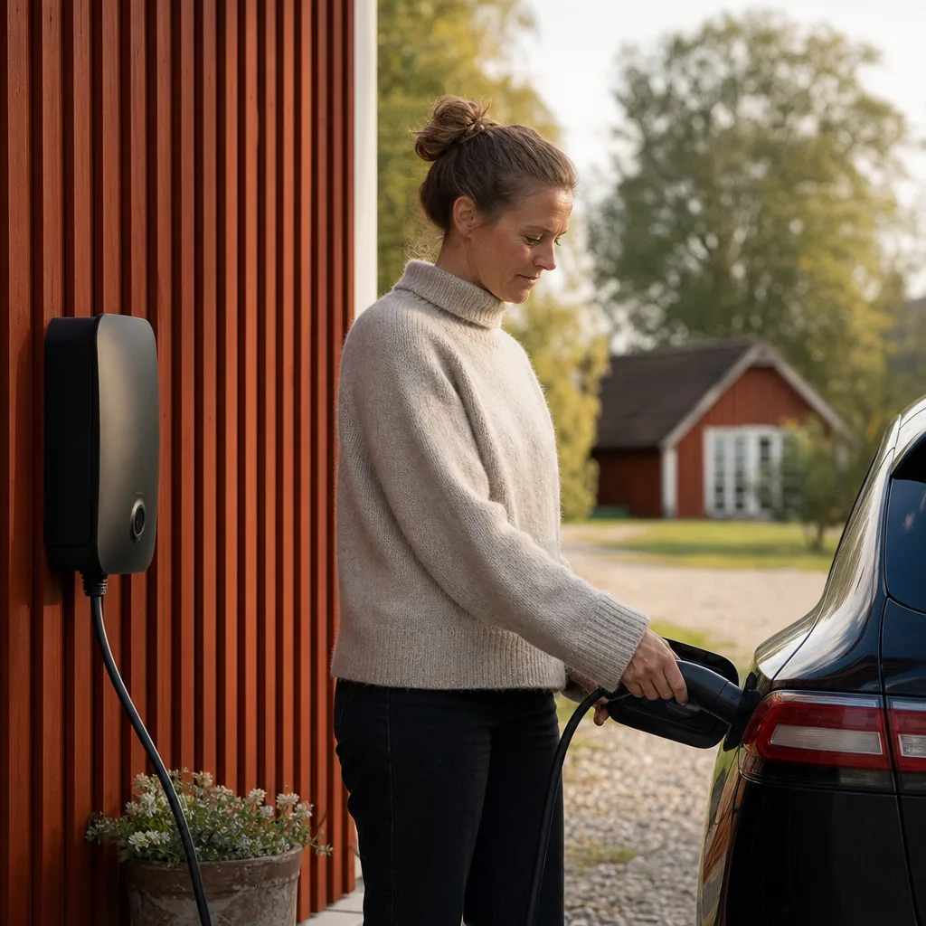 Tesla Model 3 vid laddstation